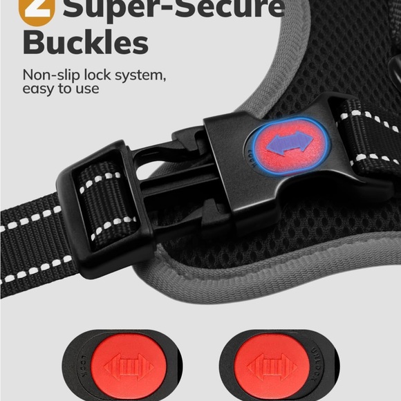 Midog black lightweight breathable dog harness Large. - Picture 5 of 5